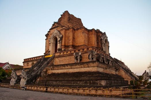 Wonderful Pagoda Wat Chedi Luang Temple, Chiang Mai, Thailand