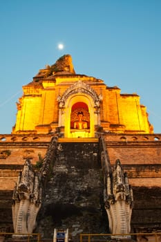 Wonderful Pagoda Wat Chedi Luang Temple, Chiang Mai, Thailand