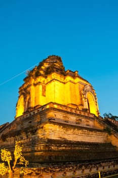 Wonderful Pagoda Wat Chedi Luang Temple, Chiang Mai, Thailand