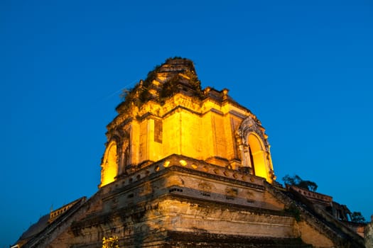 Wonderful Pagoda Wat Chedi Luang Temple, Chiang Mai, Thailand