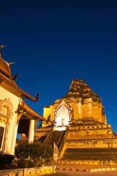 Wonderful Pagoda Wat Chedi Luang Temple, Chiang Mai, Thailand