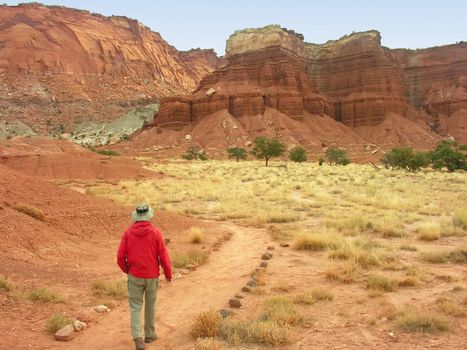 Hiking in Capitol Reef National Park, Utah, USA