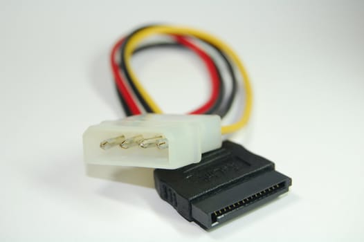 ide to sata power adaptor on white background