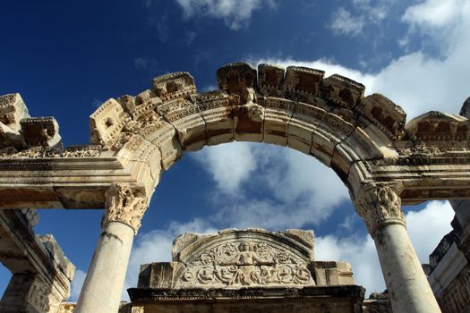 The Temple of Hadrian, ruins of Ephesus, Turkey 