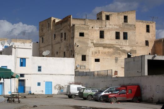 Parking in the medina in Tunisia             