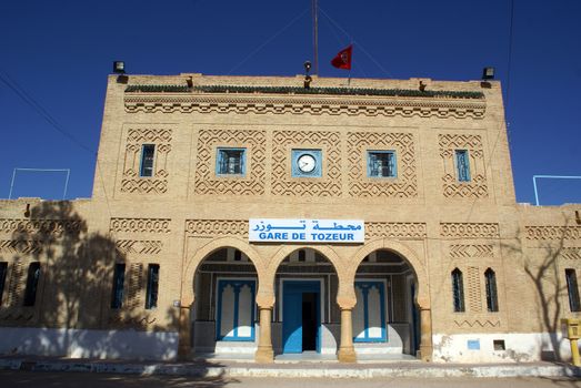 Railway station Tozeur in the south part of Tunisia                   