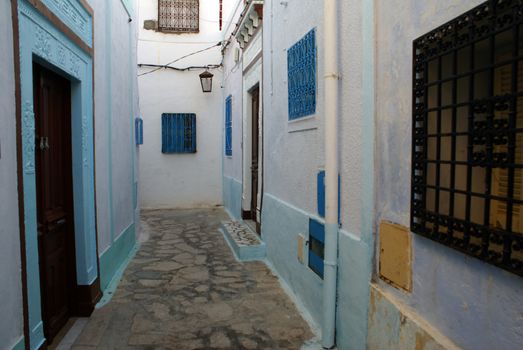 Small street in medina of Hammamet, Tunisia             