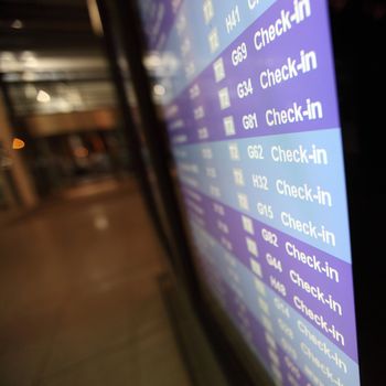 check in desk in airport