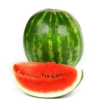 watermelon slice isolated on white