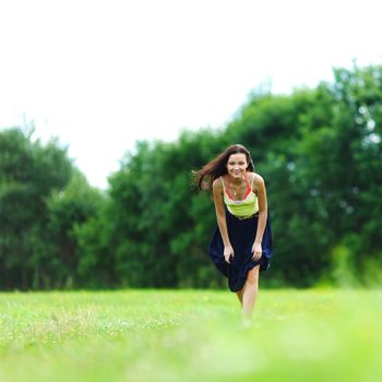 woman on green grass field