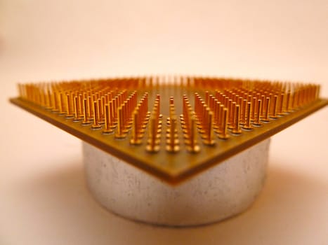 closeup of gold pins on a processor
