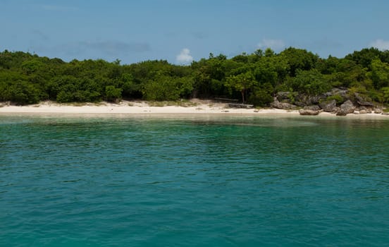 stunning deserted beach in Antigua, Caribbean 