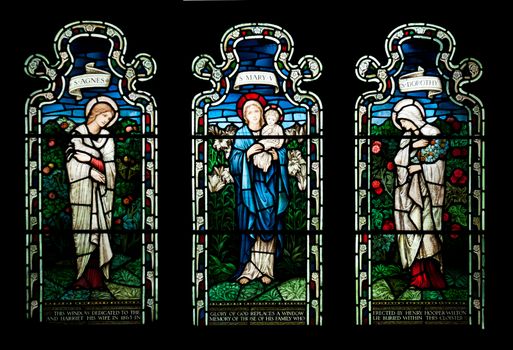 collection of stained glass window from Gloucester Cathedral, England (United Kingdom)