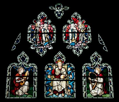 collection of stained glass window from Gloucester Cathedral, England (United Kingdom)