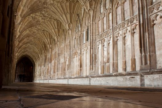 stunning view of the Cloister in Gloucester Cathedral, England (United Kingdom) (long exposure)