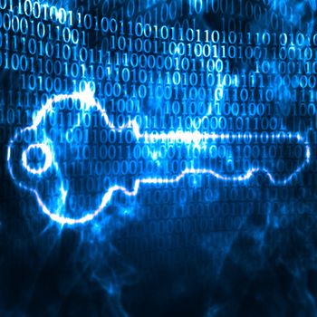 Illustration of the key and binary code password