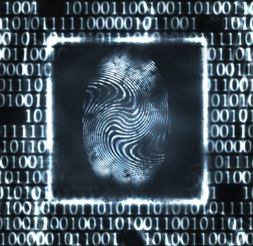 abstract illustration of the finger print and binary code