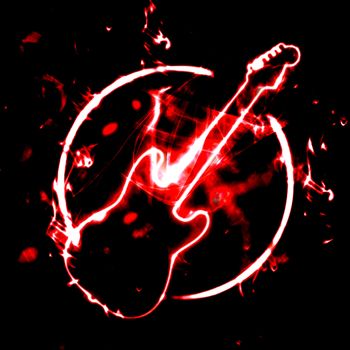 grunge illustration of guitar sign in the smoke