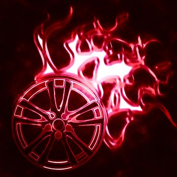 illustration of the alloy burning wheel abstract