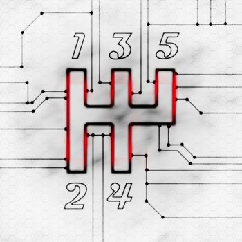 gear shift and chipset modern abstract illustration