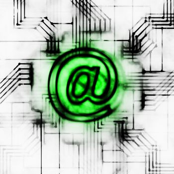 abstract email sign and chipset modern illustration