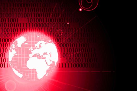 illustration of the globe and binary code