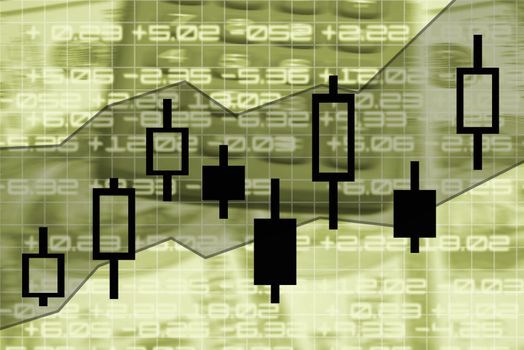 candle stick stock market exchange chart illustration