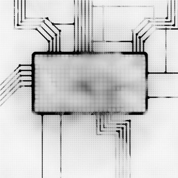 futrustic abstract illustration of the screen and chipset
