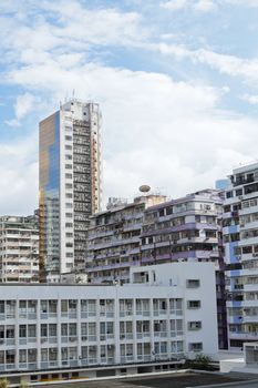 downtown city and old building 