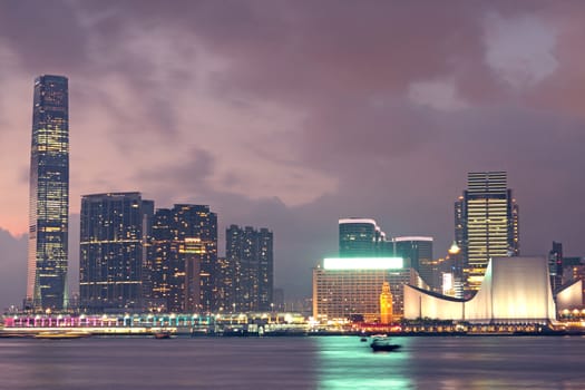 Hong Kong city at night 