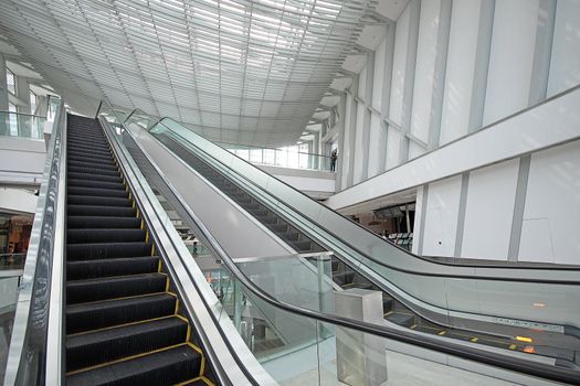 Escalator in the shopping mall