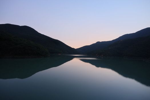 sunset in the lake