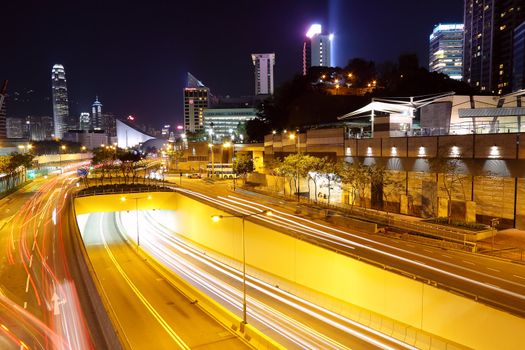 modern city traffic at night 