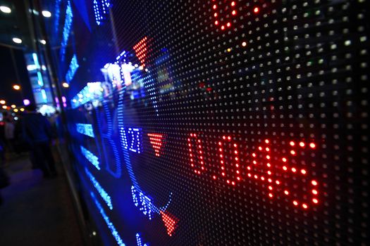 Colored ticker board at outdoor
