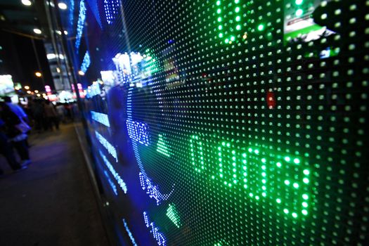Colored ticker board at outdoor