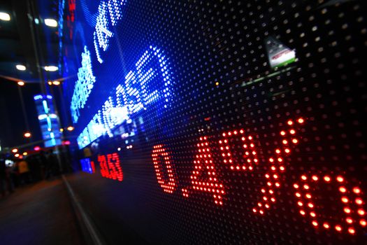 Colored ticker board at outdoor