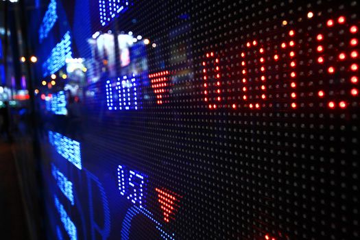 Colored ticker board at outdoor