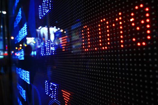 Colored ticker board at outdoor