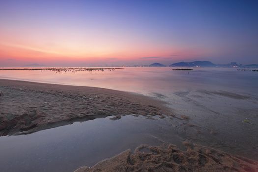 Tropical sunset on the beach.