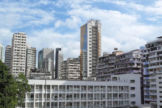 downtown city and old building 