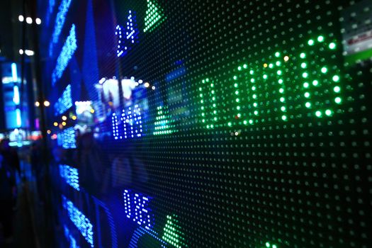 Colored ticker board at outdoor
