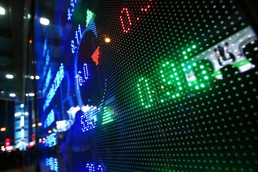 Colored ticker board at outdoor