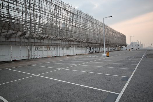 large numbered space parking lot 