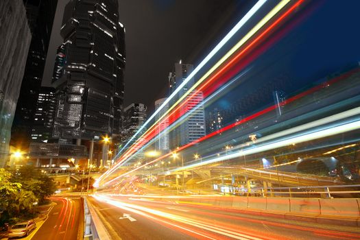 modern city traffic at night 