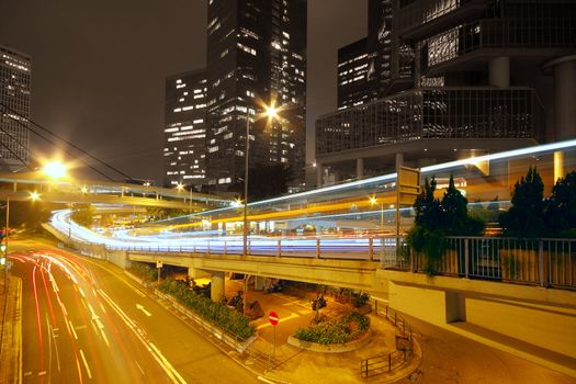 modern city traffic at night 