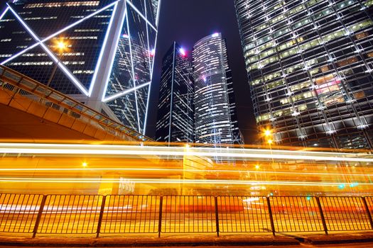 modern city traffic at night 