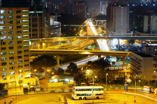 urban downtown night, hong kong 