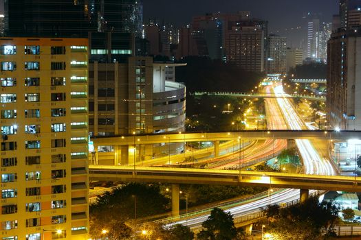 urban downtown night, hong kong 