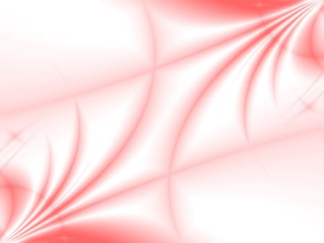 abstract smooth red waves on a white background