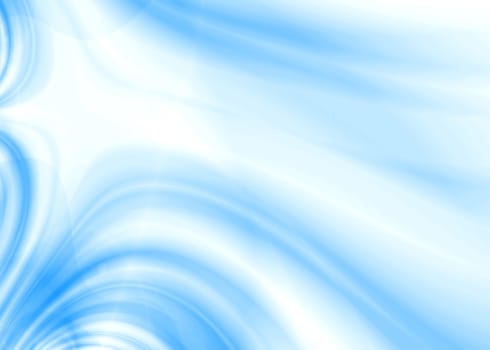 abstract waves, overflowing the tints of blue color on a white background